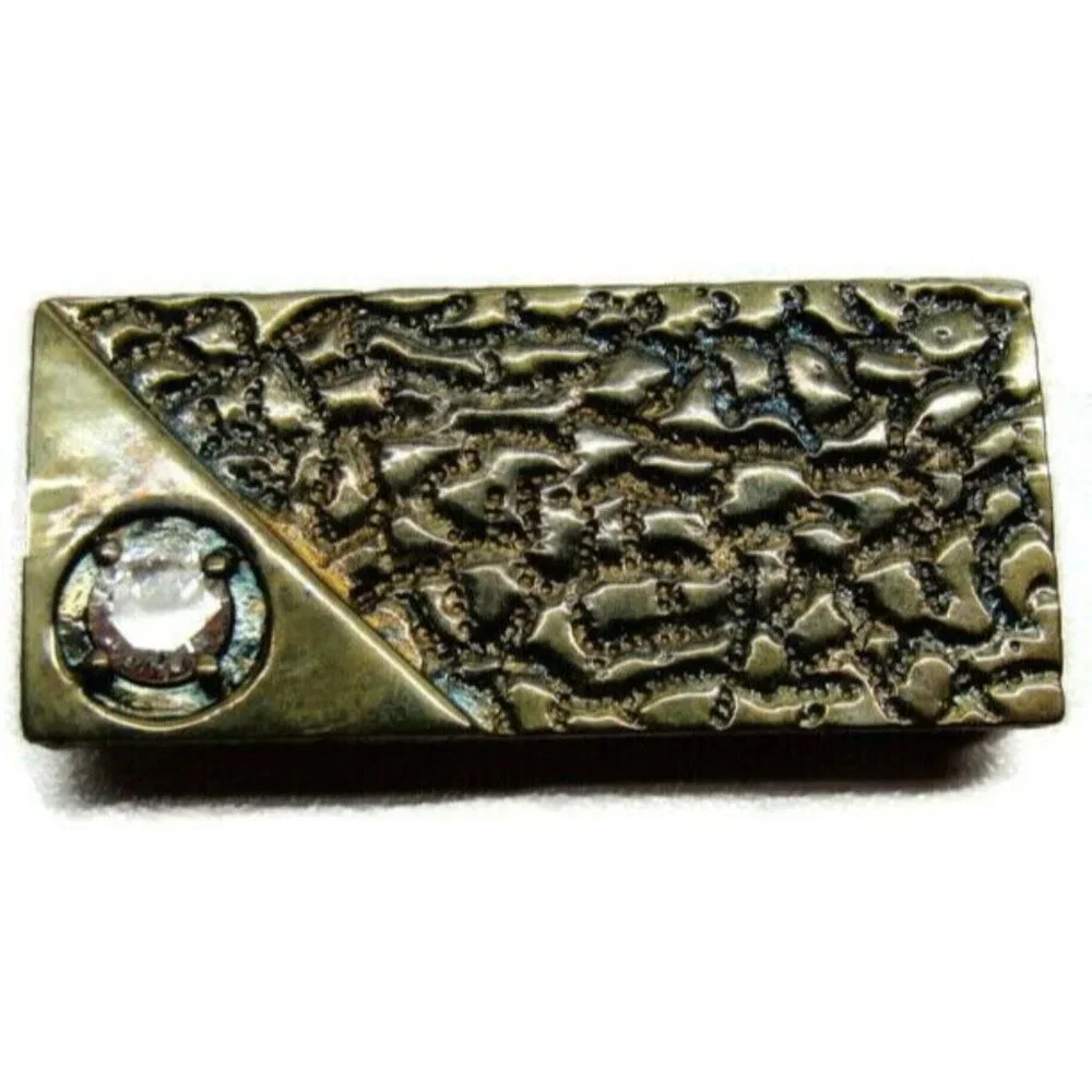 Lind Money Clip Silver Plated Nugget One Carat Simulated Cubic Zirconia Cash ID